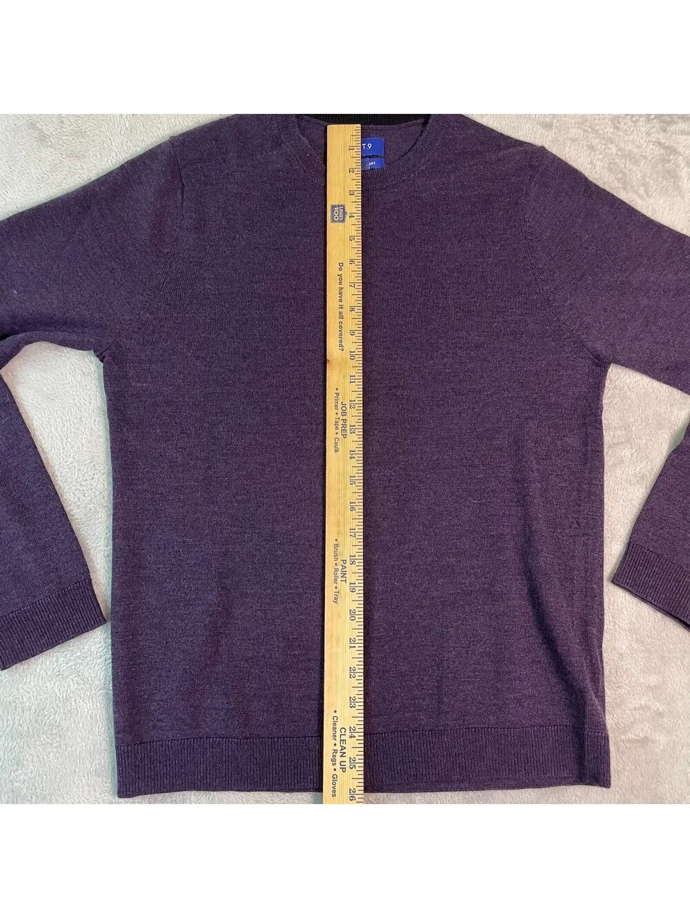 APT. 9 Merino Wool Crewneck Sweater Mens S Purple Soft Knit Preppy Classic Cozy
